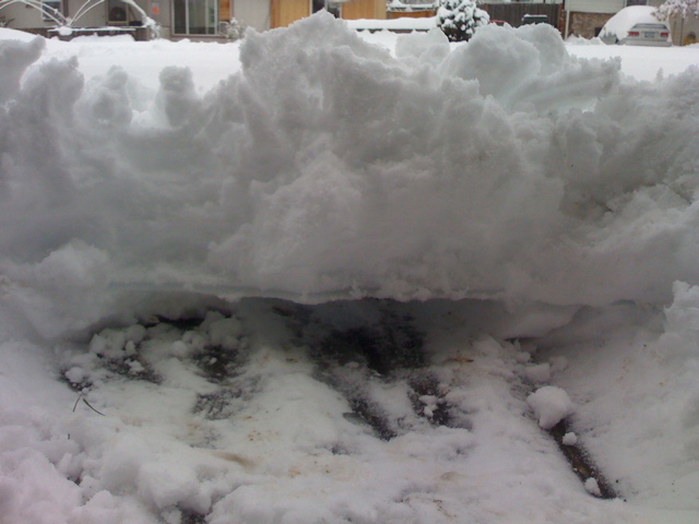 Ice Layer on Driveway